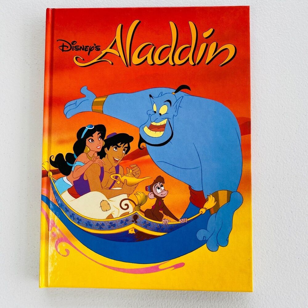 Disney's Aladdin Hard Cover Book Vintage 1992 Near Mint LGBS03